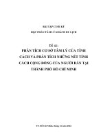 Phân tích cơ sở tâm lý của tính cách và phân tích những nét tính cách cộng đồng của người dân tại thành phố hồ chí minh