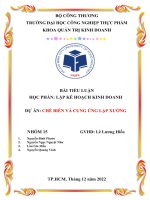 Tiểu luận học phần lập kế hoạch kinh doanh dự án chế biến và cung ứng lạp xưởng