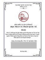 Đề bài mối quan hệ giữa thẩm quyền riêng biệt của tòa án việt nam và thẩm quyền của trọng tài thương mại (trong nước và nước ngoài) (thẩm quyền riêng biệt của tòa án việt nam có loại trừ thẩm quyền của trọng tài không)
