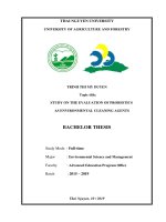(Luận văn tốt nghiệp) study on the evaluation of probiotics as environmental cleaning agents