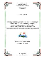 Xây dựng kế hoạch bài dạy chủ đề tích hợp “khoa học về vỏ trái đất – carbon – nguồn hydrocarbon thiên nhiên” trong môn khoa học tự nhiên ở bậc trung học cơ sở theo chương trình gdpt mới