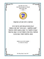 Xây dựng kế hoạch bài dạy theo chủ đề oxygen – không khí trong môn khoa học tự nhiên ở bậc trung học cơ sở theo chương trình giáo dục phổ thông 2018