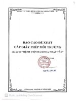 Báo cáo đề xuất cấp giấy phép môi trường Bệnh viện đa khoa Nhật Tân