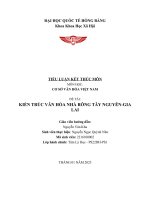 Tiểu luận cơ sở văn hóa việt nam đề tài kiến trúc văn hóa nhà rông tây nguyên gia lai