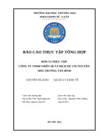 Báo cáo thực tập khoa Kinh tế luật tại Công ty tnhh thiết bị và dịch dụ tài nguyên môi trường tân bình