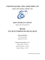 BÁO CÁO ĐỒ ÁN CUỐI KỲ Môn học Phát triển ứng dụng Web ĐỀ TÀI XÂY DỰNG WEBSITE BÁN ĐỒ GIA DỤNG