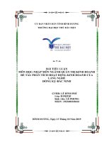 Tiểu luận đề tài phân tích hoạt động kinh doanh của làng nghề đồng kỵ bắc ninh