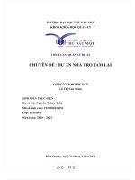 Tiểu luận quản lý dụ án chuyên đề  dự án nhà trọ tam lập