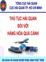 Tài liệu tập huấn hàng quá cảnh hải quan hồ chí minh THỦ TỤC HẢI QUAN ĐỐI VỚI HÀNG HÓA QUÁ CẢNH