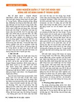 Kinh nghiệm quản lý tạp chí khoa học bằng mã số định danh ở trung quốc