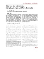 Những giấc mơ như một nguyên mẫu trong truyện ngắn việt nam đương đại