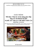 Giáo trình Tâm lý và kỹ năng giao tiếp ứng xử với khách du lịch (Nghề Kỹ thuật chế biến món ăn  Trình độ Cao đẳng)