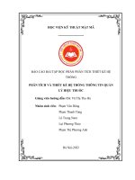 Báo cáo bài tập học phần phân tích thiết kế hệ thống phân tích và thiết kế hệ thống thông tin quản lý hiệu thuốc
