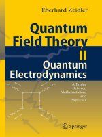 Ebook Quantum field theory II: Quantum electrodynamics - Part 1