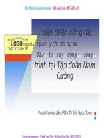 Luận văn hoàn thiện công tác quản lý chi phí dự án đầu tư xây dựng công trình tại tập đoàn nam cường