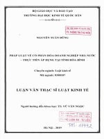 Pháp luật về cổ phần hoá doanh nghiệp nhà nước   thực tiễn và áp dụng tại tỉnh hoà bình