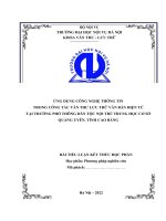 Tiểu Luận Ứng Dụng Công Nghệ Thông Tin Trong Công Tác Văn Thư Trường Nội Trú.docx