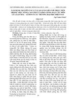 Vận dụng nguyên tắc lý luận gắn liền với thực tiễn trong việc nâng cao chất lượng giảng dạy các môn lý luận Mác - Lênin ở các trường đại học hiện nay