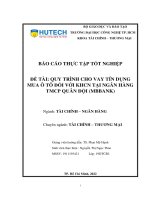 Quy trình cho vay tín dụng mua ô tô đối với khcn tại ngân hàng tmcp quân đội (mbbank)
