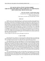 Xây dựng bảng cỡ số áo Polo shirt cho nữ sinh viên Khoa Công nghệ May và Thời trang HUFI nhằm mục đích giảng dạy