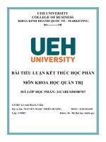 Bài tiểu luận kết thúc học phần môn khoa học quản trị
