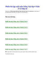 Phiếu bài tập cuối tuần tiếng việt lớp 4 tuần 23 có đáp án