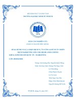 Hành vi lựa chọn dịch vụ ăn uống  đề xuất chiến dịch marketing mix cho highlands coffee