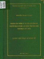 Nghiên cứu thống kê cơ cấu lao động và chuyển dịch cơ cấu lao động tỉnh bắc ninh giai đoạn 1997 2016 (luận văn thạc sỹ)