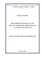 Luận văn thạc sĩ quản trị nhân lực phát triển nguồn nhân lực tại công ty cổ phần phát triển nhân lực và thương mại việt nam