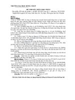 Đề thi kết thúc học phần học kì 1 môn kế toán tài chính 1 năm 2019 2020 có đáp án   trường đh đồng tháp