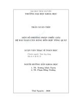 Luận văn thạc sĩ toán học một số phương pháp chiếu giải hệ bài toán cân bằng hỗn hợp tổng quát