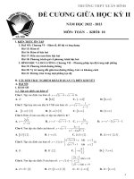 Đề Cương Giữa Kỳ 2 Toán 10 Năm 2022 – 2023 Trường Thpt Xuân Đỉnh – Hà Nội.pdf