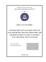 Giải pháp thúc đẩy xuất khẩu thủy sản sang thị trường nhật bản trong bối cảnh đại dịch covid19 của công ty cổ phần xuất nhập khẩu thủy sản hà nội