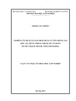 Luận văn thạc sĩ khoa học lâm nghiệp nghiên cứu đề xuất giải pháp quản lý côn trùng tại khu vực rừng trồng thuộc dự án kfw4 huyện thạch thành, tỉnh thanh hóa