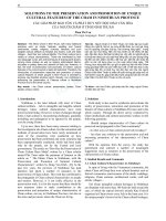 Solutions to the preservation and promotion of unique cultural features of the cham in ninhthuan province