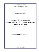 Demo Luận án tiến sĩ ngữ văn cấu tạo và phương thức thể hiện tiếng cười của truyện cười hiện đại việt nam