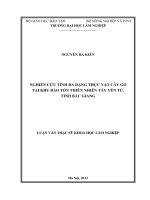 Luận văn thạc sĩ khoa học lâm nghiệp nghiên cứu tính đa dạng thực vật cây gỗ tại khu bảo tồn thiên nhiên tây yên tử, tỉnh bắc giang