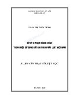 Luận văn thạc sĩ luật học xử lý vi phạm hành chính trong việc sử dụng đất đai theo pháp luật việt nam