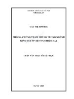 Luận văn thạc sĩ luật học phòng, chống tham nhũng trong ngành giáo dục ở việt nam hiện nay