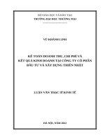 Kế toán doanh thu, chi phí và kết quả kinh doanh tại công ty cồ phần đầu tư và xây dựng thiên nhật
