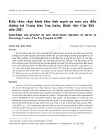 Kiến thức, thực hành tiêm tĩnh mạch an toàn của điều dưỡng tại trung tâm ung bướu, bệnh viện chợ rẫy năm 2021