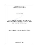 Luận văn thạc sĩ khoa học giáo dục quản lý hoạt động dạy nghề đáp ứng nhu cầu xã hội ở trường cao đẳng nghề dân tộc nội trú bắc kạn