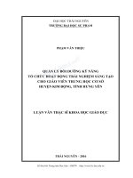 Luận văn thạc sĩ khoa học giáo dục quản lý bồi dưỡng kỹ năng tổ chức hoạt động trải nghiệm sáng tạo cho giáo viên trung học cơ sở huyện kim động, tỉnh hưng yên