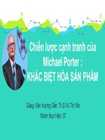 Bài Tập Lớn Thuyết Trình  Đề tài Chiến Lược Cạnh Tranh Của Michael Porter : Khác Biệt Hóa Sản Phẩm - Chiến lược khác biệt hóa sản phẩm của Tập đoàn viễn thông Viettel