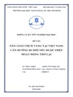 Luận văn thạc sĩ sàn giao dịch vàng tại việt nam cần hướng đi mới nếu được phép hoạt động trở lại