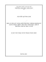 Luận văn thạc sĩ sư phạm toán rèn luyện kỹ năng giải phương trình diophant dạng phân thức cho học sinh khá, giỏi ở trường trung học cơ sở