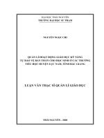 Luận văn thạc sĩ khoa học giáo dục quản lí hoạt động giáo dục kĩ năng tự bảo vệ bản thân cho học sinh ở các trường tiểu học huyện lục nam, tỉnh bắc giang