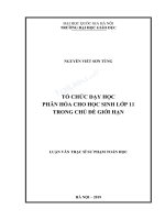 Luận văn thạc sĩ sư phạm toán tổ chức dạy học phân hóa cho học sinh lớp 11 trong chủ đề giới hạn