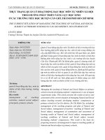 Thực trạng quản lý hoạt động dạy học môn tự nhiên xã hội theo hướng phát triển năng lực học sinh ở các trường tiểu học huyện cần giờ, thành phố hồ chí minh