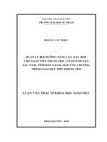 Luận văn thạc sĩ khoa học giáo dục quản lý bồi dưỡng năng lực dạy học cho giáo viên thcs ở huyện lục nam, tỉnh bắc giang đáp ứng chương trình giáo dục phổ thông mới